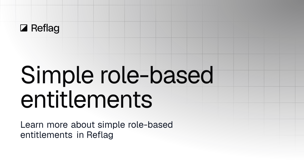 Simple role-based entitlements | Reflag docs
